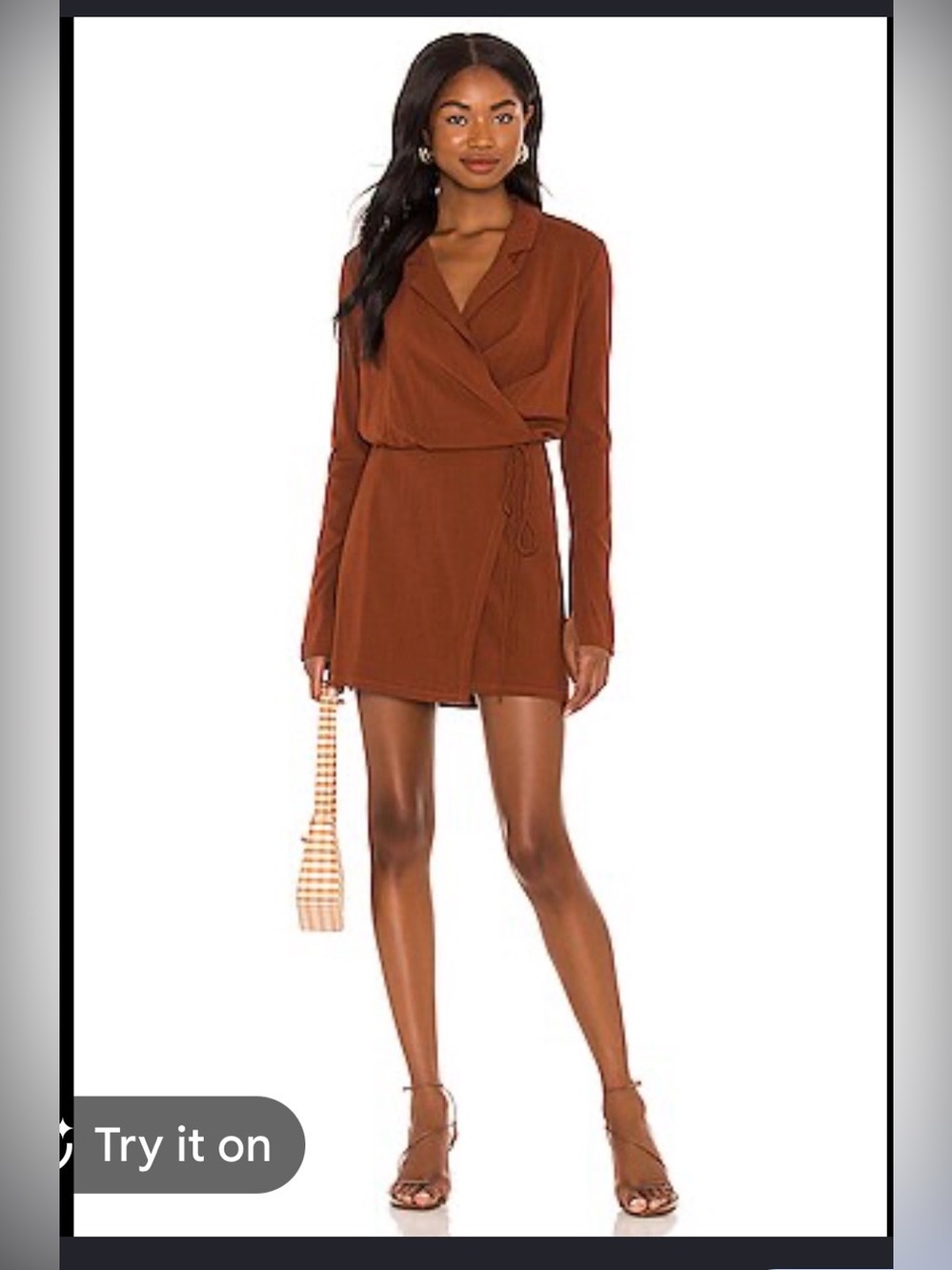 Free People Helena Women's Rust Wrap Mini Dress
